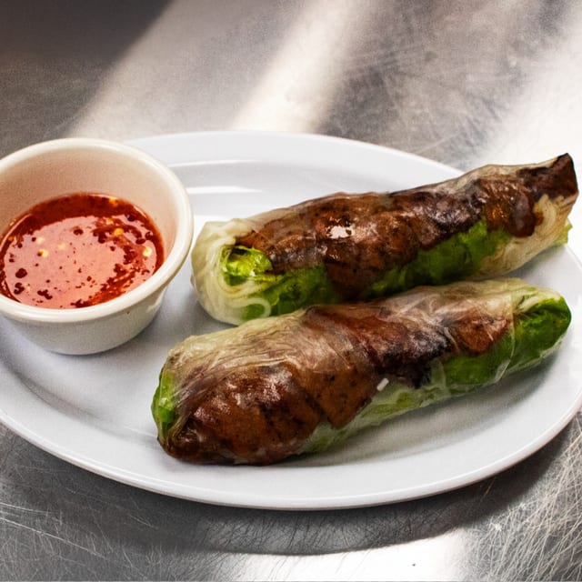 A6. Chargrilled Pork Spring Roll.